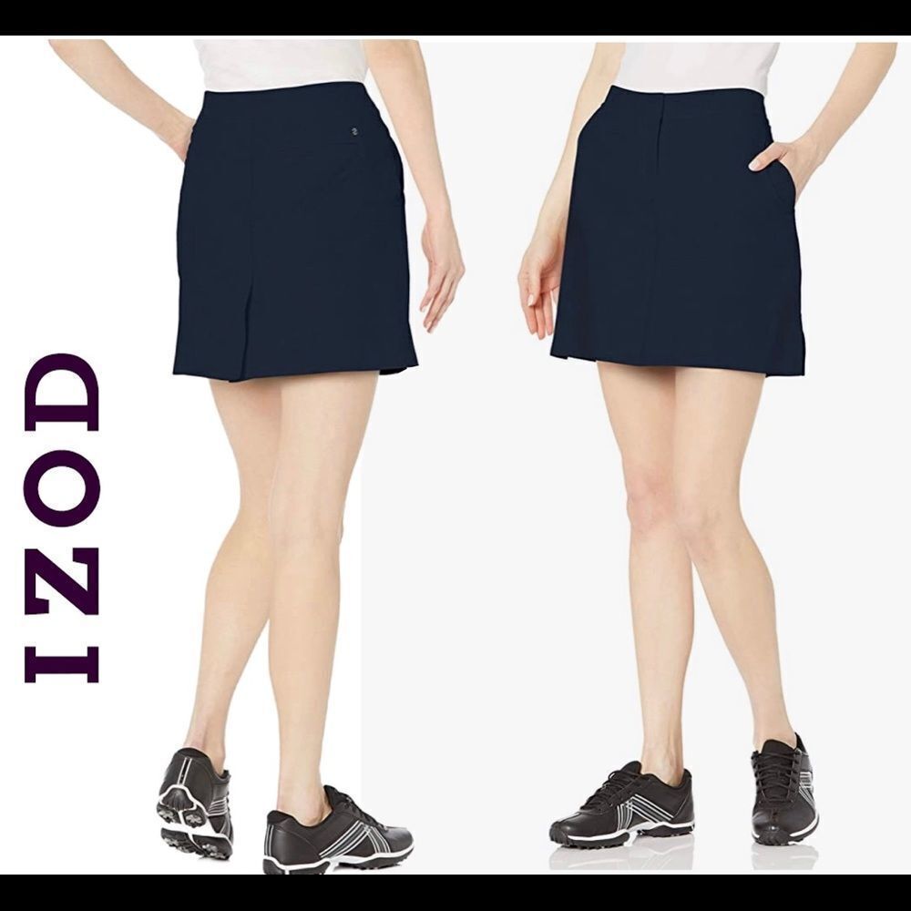 Izod Womens Golf Swing Flex Skort with Pockets navy blue Sz 6